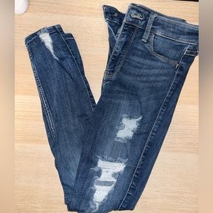 Hollister High Rise Crop Ripped Jeggings Size 1R